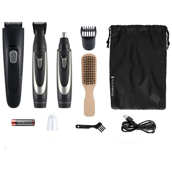 THE WORKS MB905 szakállvágó készlet, 6 részes, 9 hosszbeállítás (2–18 mm), precíziós trimmer, orr-/fülszőrnyíró, USB